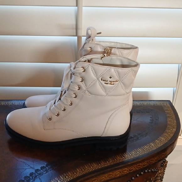 kate spade Shoes - Kate Spade Women's Lace Up Cream Boots